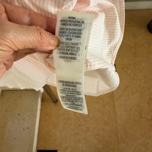 Lacoste Light Pink Pinstripe Short-Sleeve Button-Down Shirt - Picture 15 of 16